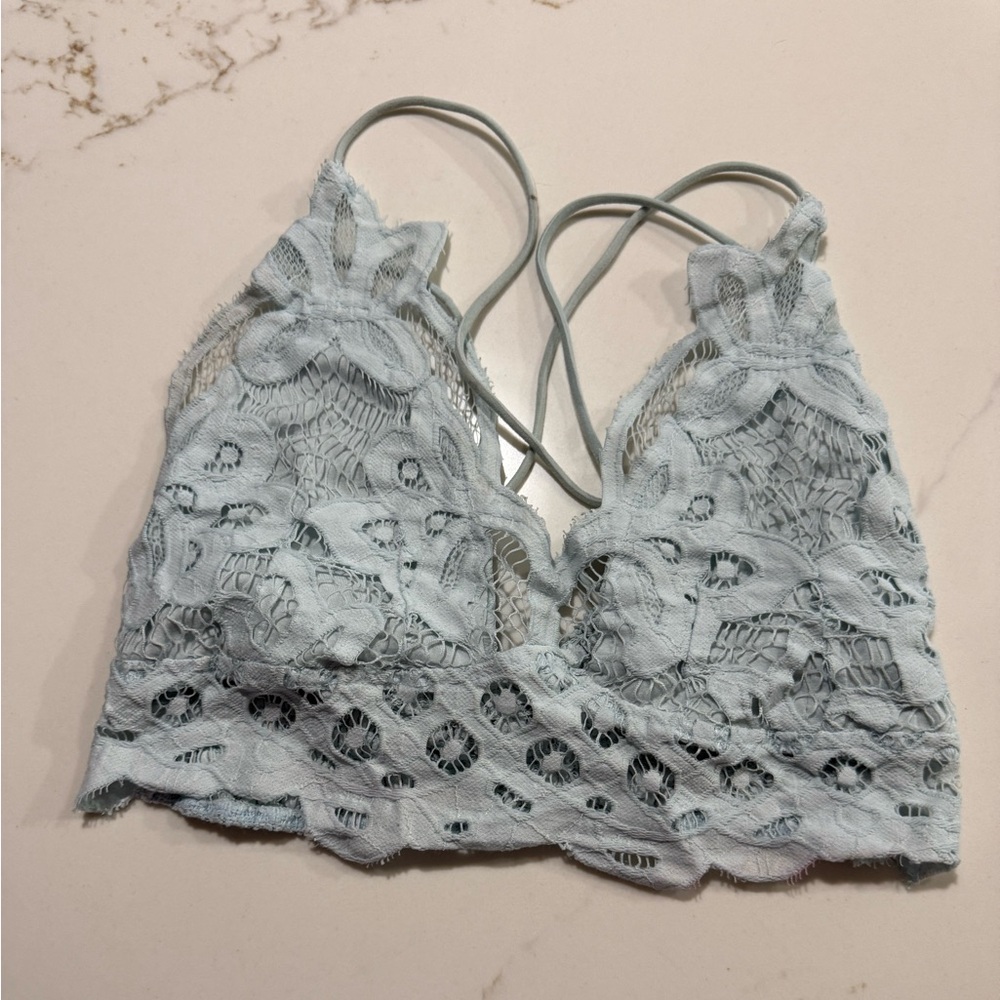 Miami Lace Bralette in Soft Blue